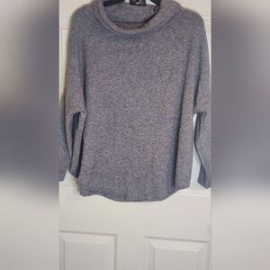 Unbranded L Heater Gray Cowlneck Lngslv CASHMERE Blend Elegant Women’s Sweater